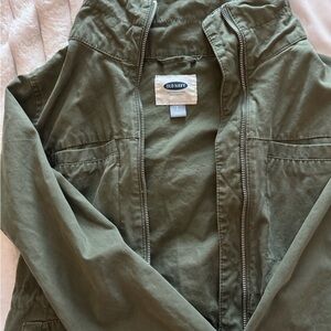 Old Navy Women’s Olive Utility Zip Jacket
